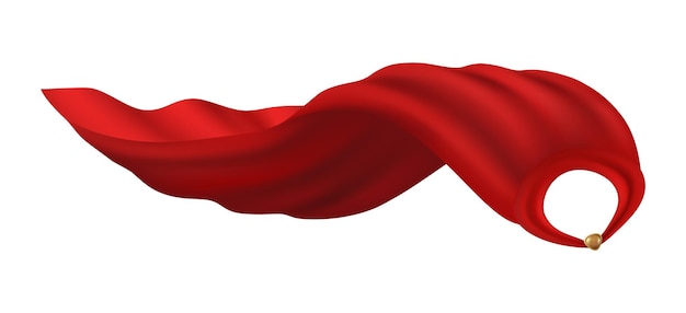 Vector red cape superhero cloth magic cover of satin