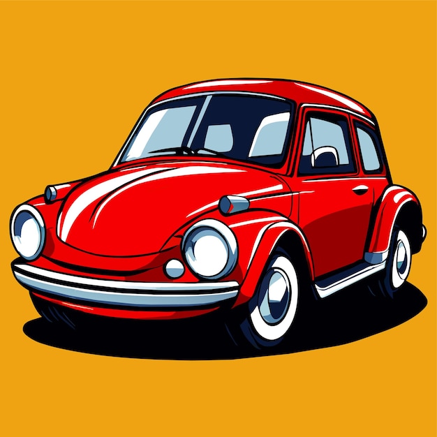 Vector a red car in cartoon style vector illustration