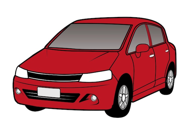 Cartone animato auto rossa veicolo vettore art