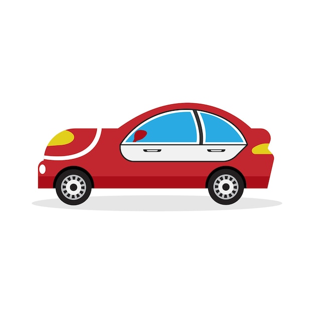 Red car icon on white background