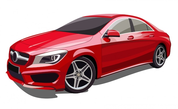 Vector red car illustration