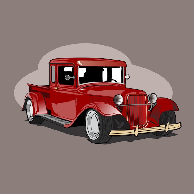 Vector red car kingdom illustration