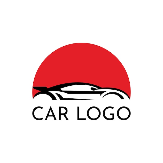 Red car logo vector icon