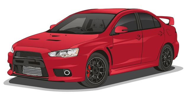 red car sedan art design vector