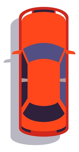 赤い車の上面図。白い背景で隔離の高速運転スポーツ自動