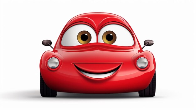 Vector a red car with a smile on its face