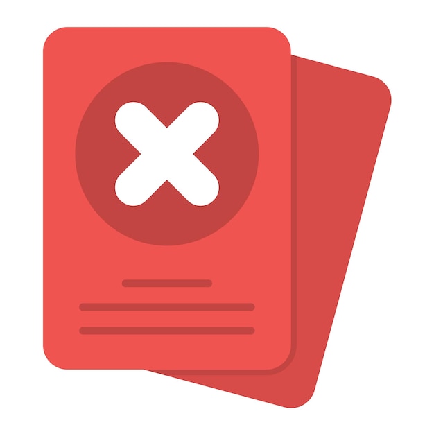 Red Card Flat Illustration