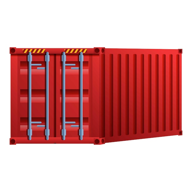 Vector red cargo container icon cartoon of red cargo container vector icon for web design isolated on white background