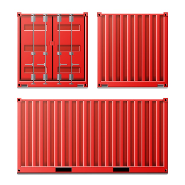 Vector red cargo container