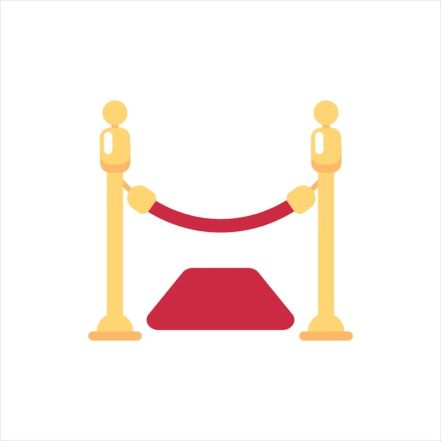 Red carpet icon isolated on white. Vector illustration