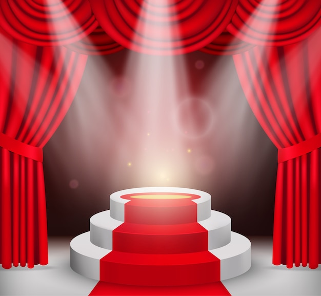 Red carpet illustration in realistic style