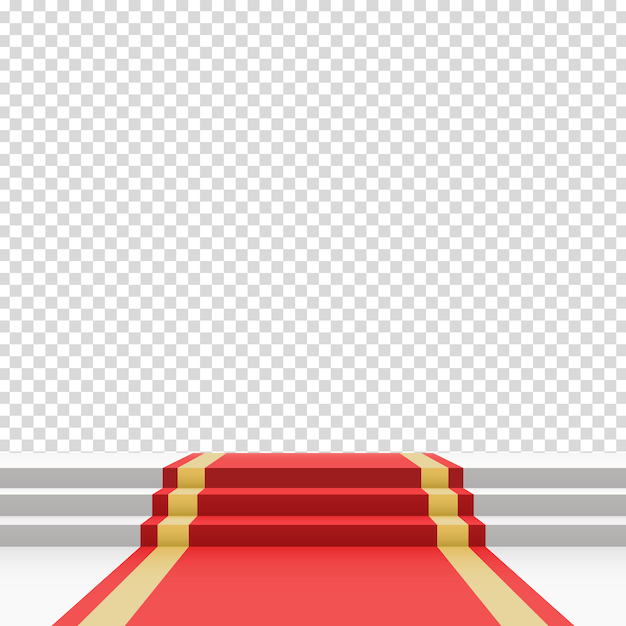 Vector red carpet on stairs