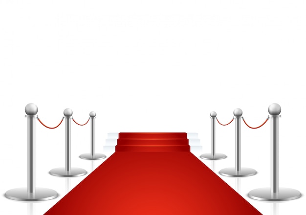 Vector red carpet with stairs