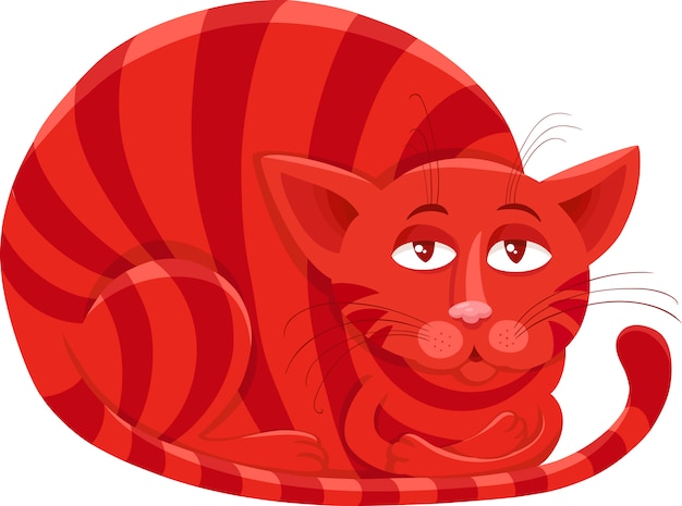 Vettore illustrazione di cartone animato personaggio gatto rosso