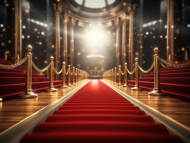 Vector red celebrity carpet entertainment luxury success event light award elegance vip entrance premie