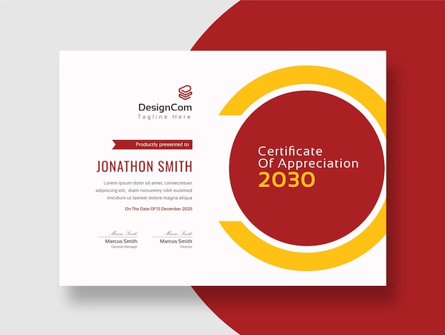 Red Certificate of appreciation template