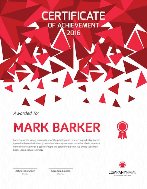 Red Certificate Template