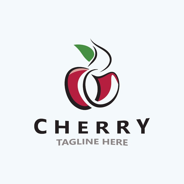 Red Cherry Fruit logo vector illustration Fruit fresh business Design