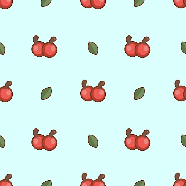 Vector red cherry vector illustration red cherry seamless pattern