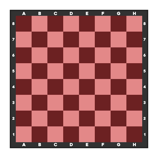 Vector red chess board for playing chess. vector