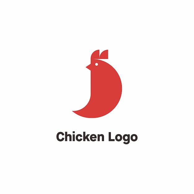 Red chicken logo suitable for food businesses