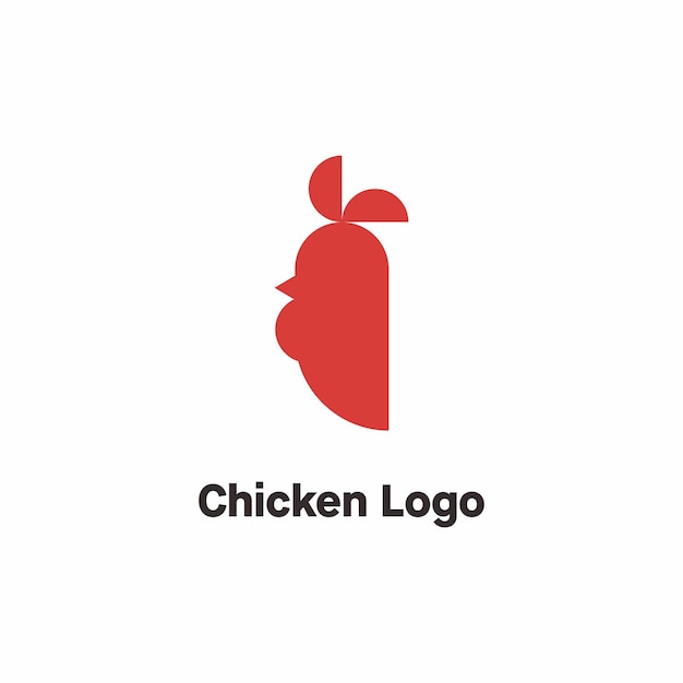 Vector red chicken logo suitable for food businesses