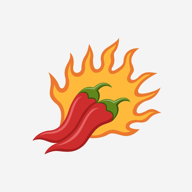 Red chili fire vector illustration