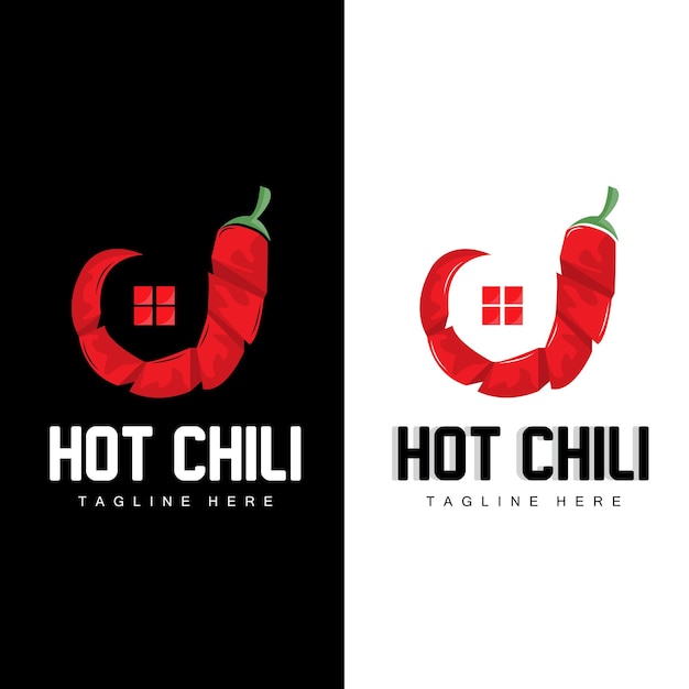 Red Chili Logo Hot Chili Peppers Vector Chili Garden House Illustratie Bedrijf Product Merk Illustratie
