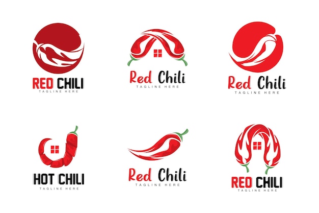 Red Chili Logo Hot Chili Peppers Vector Chili Garden House Illustration Company Product Brand Illustration