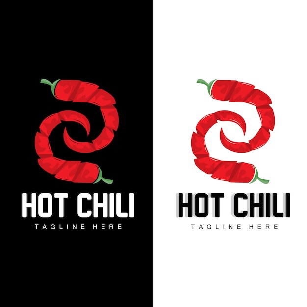 Red chili logo hot chili peppers vector chili garden house illustrazione prodotto aziendale illustrazione del marchio