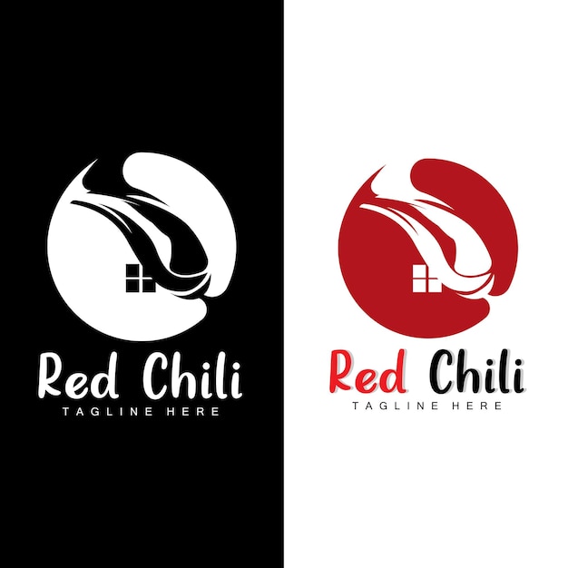 Red chili logo hot chili peppers vector chili garden house illustrazione prodotto aziendale illustrazione del marchio