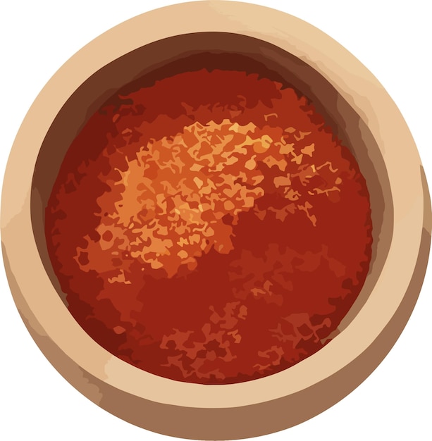 Красный порошок чили в миске иллюстрация элемент дизайна для специй ингредиент приготовления пищи и здоровья