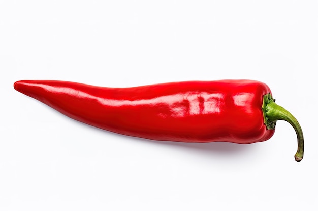 Red chili and spicy and with a white background