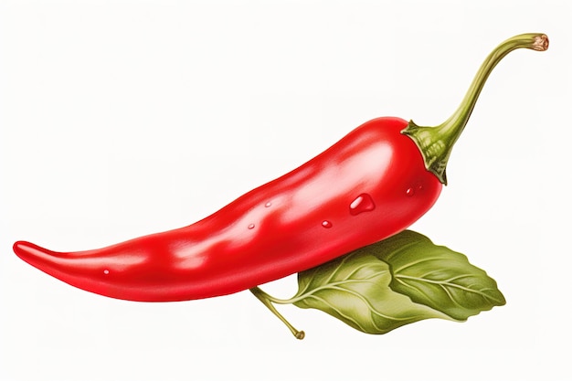 Vector red chili and spicy and with a white background