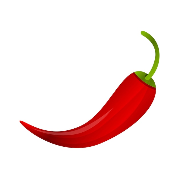 Red chilli pepper icon Cartoon of red chilli pepper vector icon for web design isolated on white background