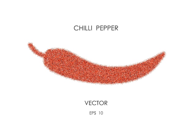 Red chilli pepper shape Scattered ground pepper