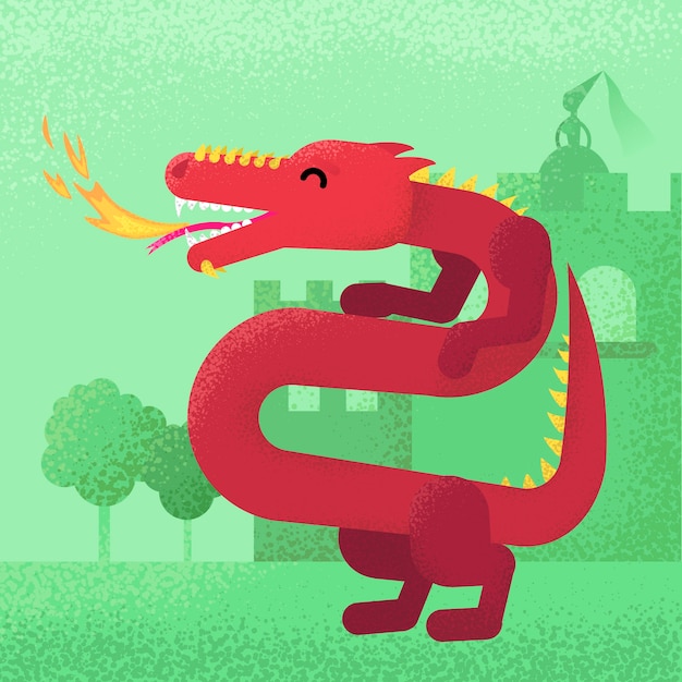 Vector red chinese dragon