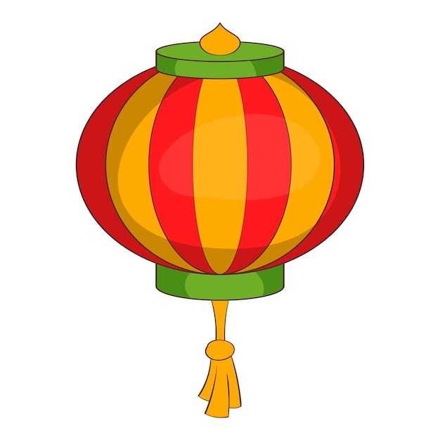 Red chinese lantern icon Cartoon illustration of red chinese lantern vector icon for web design