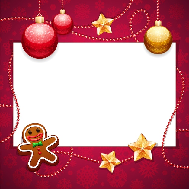 Red Christmas Background with Copy Space