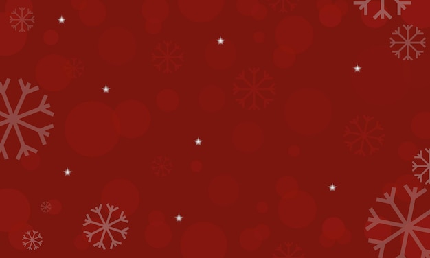 Красный новогодний фон с серебряными звездами и снежинками.
