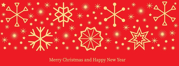 Vector red christmas background with snowflakes