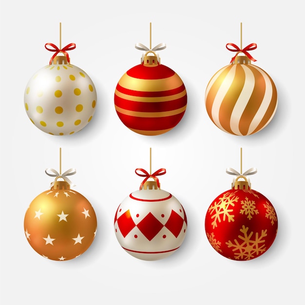 Red Christmas ball with bow