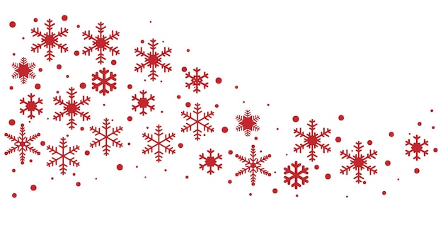 Red Christmas card with snowflakes. Merry Christmas and Happy New Year. esp