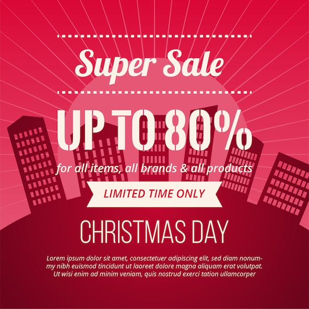 Red christmas sale background