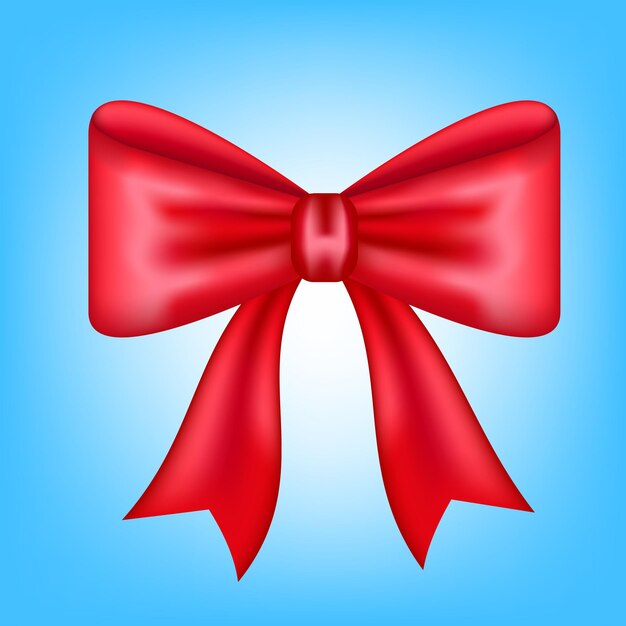 Vector red christmas satin bow