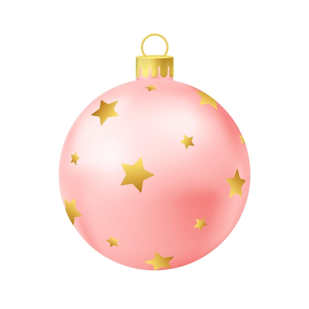 Red christmas tree ball with gold star