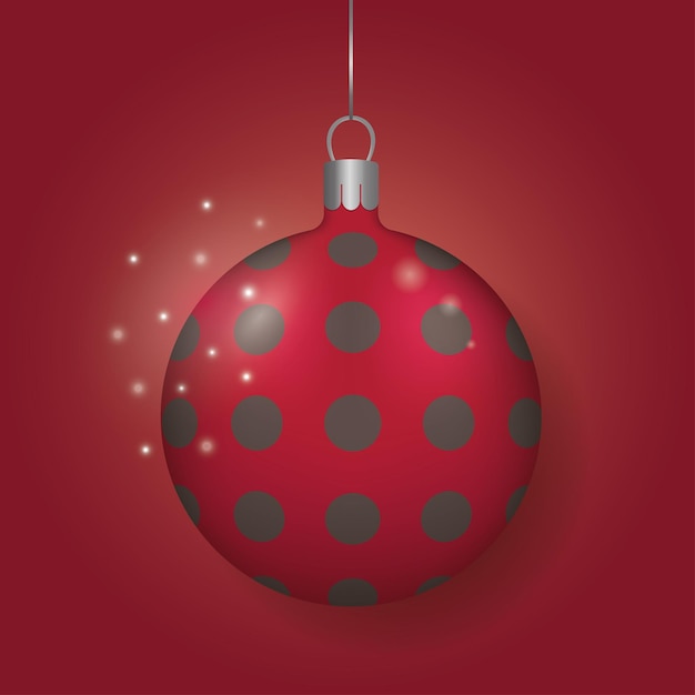 Vector red christmas tree decoration