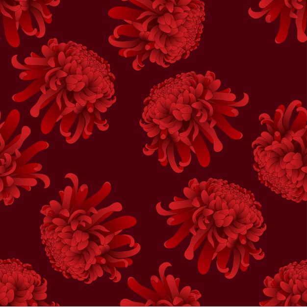 Red chrysanthemum flower on red background