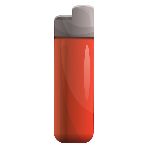 빨간 담배 라이터 아이콘 흰색 배경에 고립 된 웹 디자인을 위한 빨간 담배 라이터 벡터 아이콘의 만화