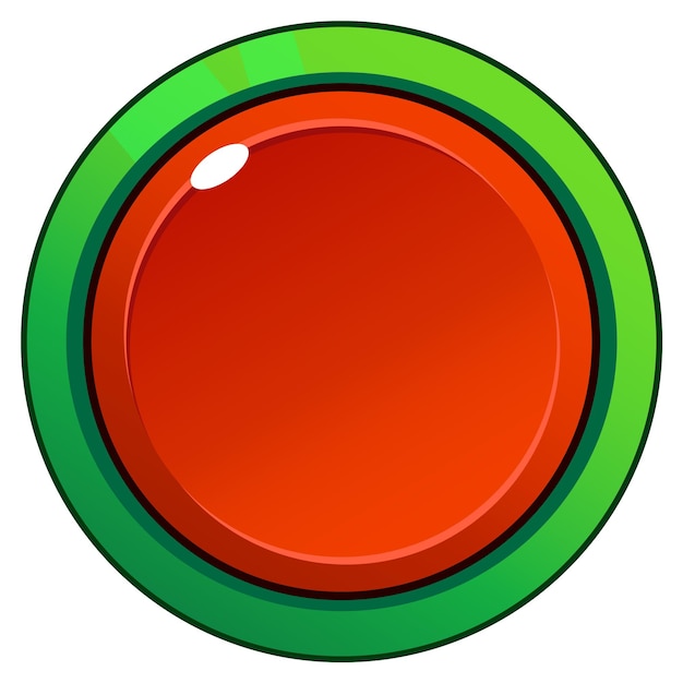 Vector red circle game and web ui llustration button
